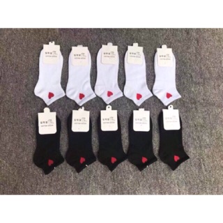 Combo 10 đôi tất ( vớ), hình kẻ, hình cười, hình trái tim, Màu đen - Trắng - Xám.