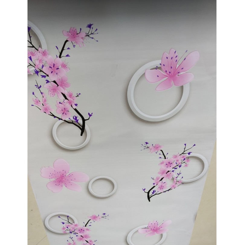 Cuộn 10m giấy dán tường nhành đào hồng khổ rộng 45cm