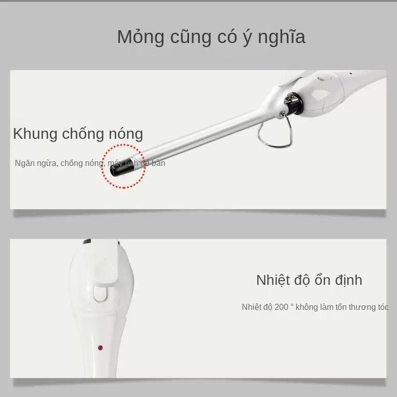 Tóc nam ngắn ngang vai uốn bằng len siêu mịn sắt trứng 9mm Máy Teddy