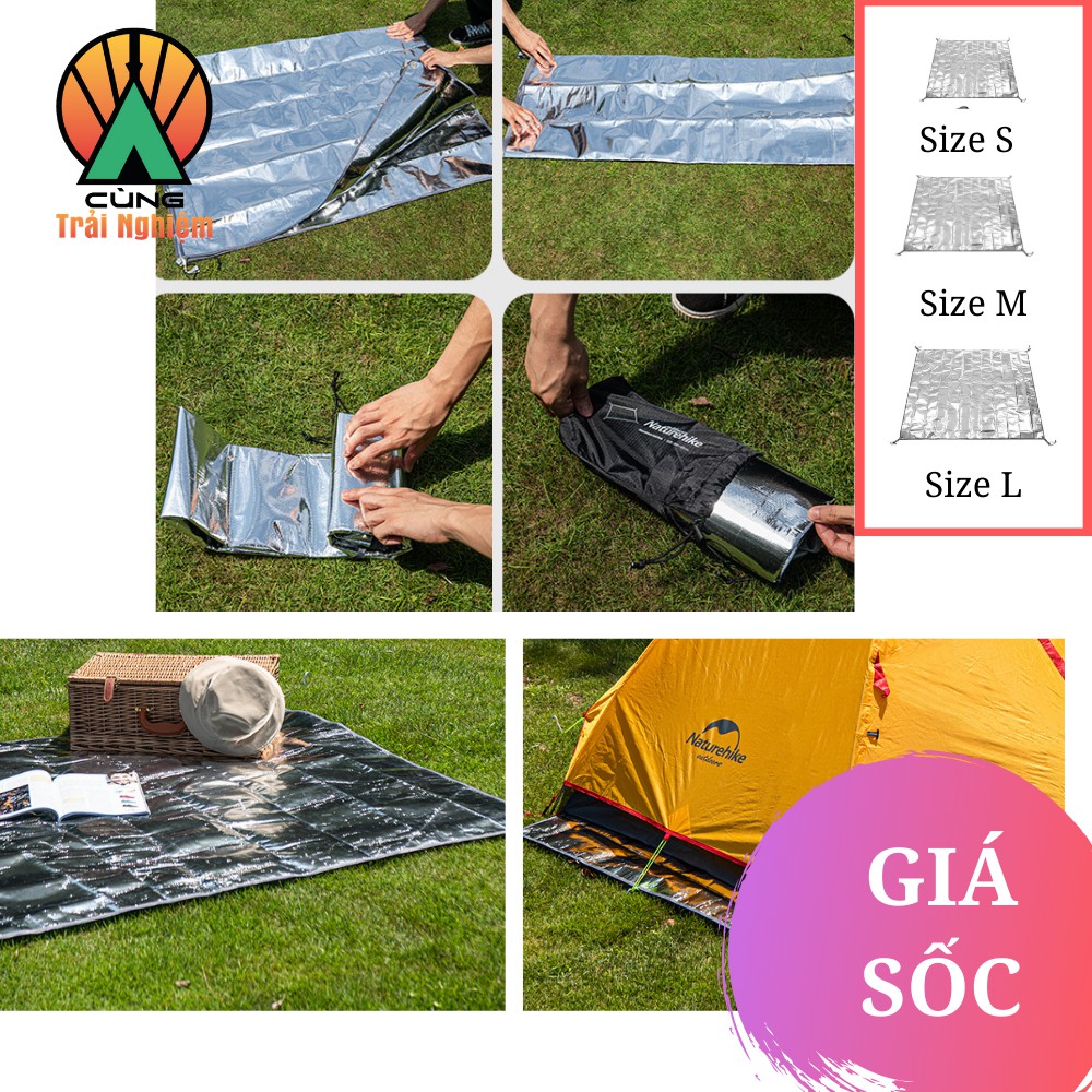 Thảm Dã Ngoại Naturehike Tráng Nhôm Phản Quang Hai Mặt Cách Nhiệt, Chống Thấm Nước Cho Cắm Trại NH20FCD03