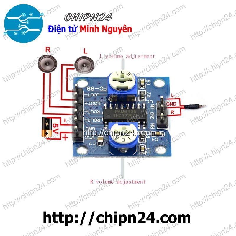 [1 CÁI] Mạch Âm thanh PAM8406 2x5W