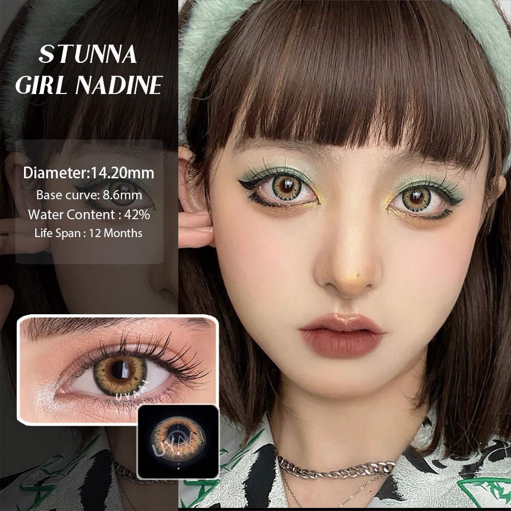 Set 2 Kính Áp Tròng Mắt To Không Cần Chạm Xoay 0-8.00 Độ Màu Nâu Tự Nhiên