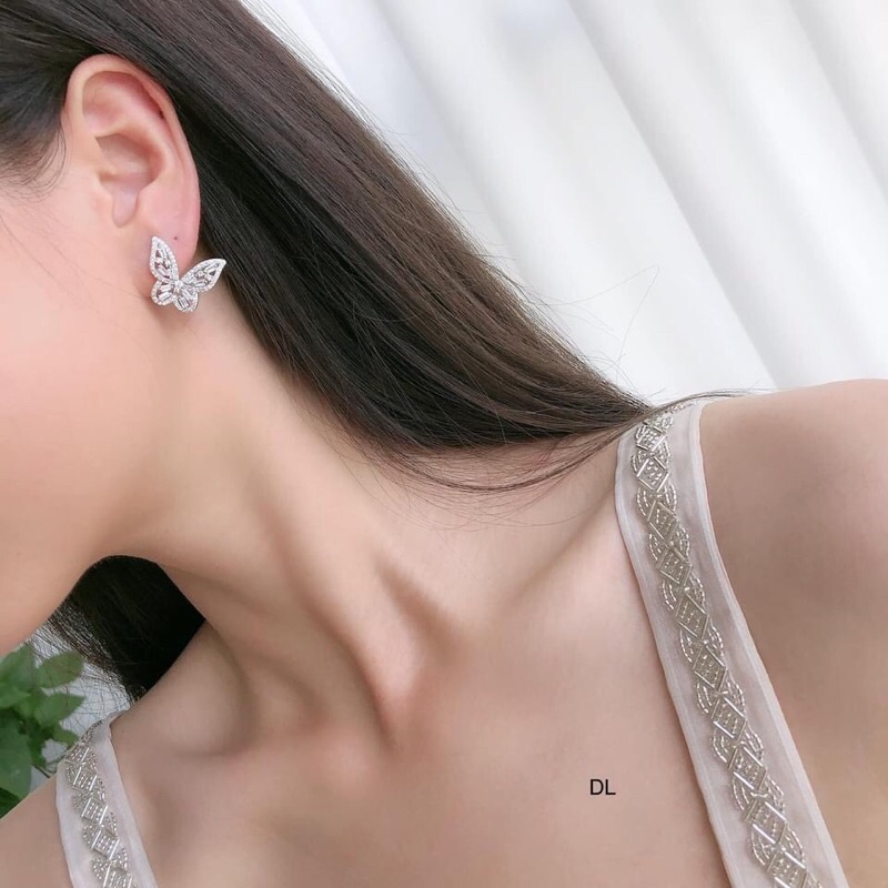 BÔNG TAI BƯỚM BẢN TO SANG CHẢNH- CHUẨN BẠC TA CAO CẤP