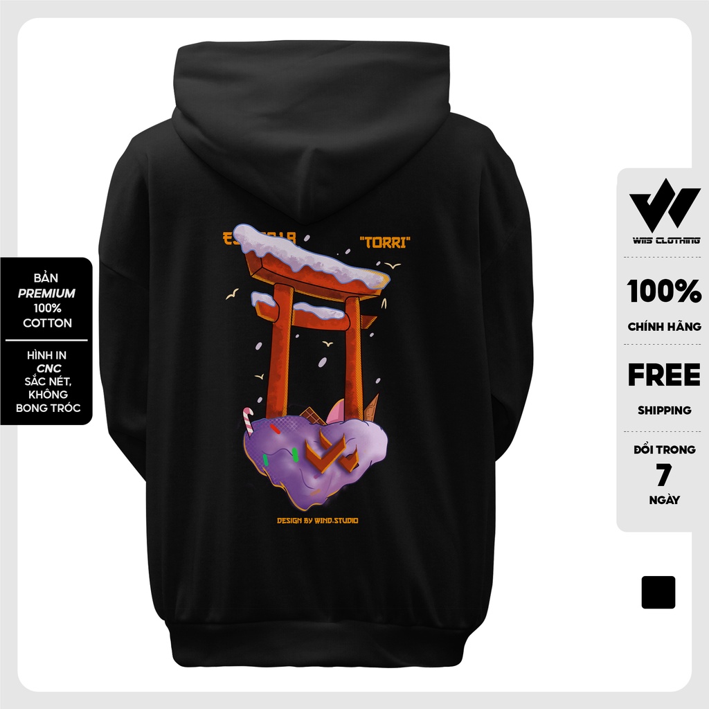 Áo hoodie form rộng WIIS bản Premium unisex nỉ bông TORY thời trang nam nữ oversize ulzzang