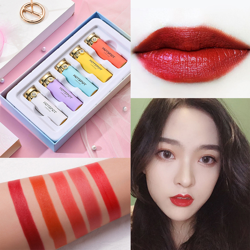 [Hàng mới về] Bộ 5 Son Môi Dạng Lỏng Dưỡng Ẩm Chống Dính Cốc Phong Cách Thời Trang | BigBuy360 - bigbuy360.vn