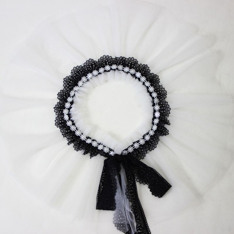 Cổ Áo Voan Đính Ngọc Trai Nhân Tạo Thời Trang Dành Cho Nữ