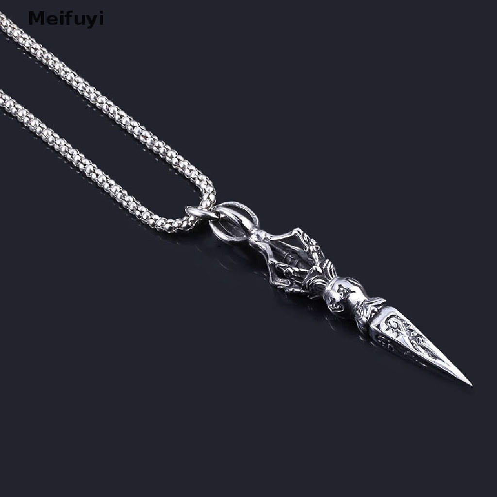 [Meifuyi] Fashion Alloy Spearhead Pendant Punk Necklace Chain Men Woman Choker Jewelry COD