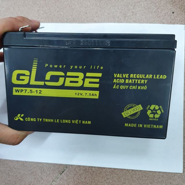 Ắc quy 12v 7a globe - Điện Tử Duy Anh