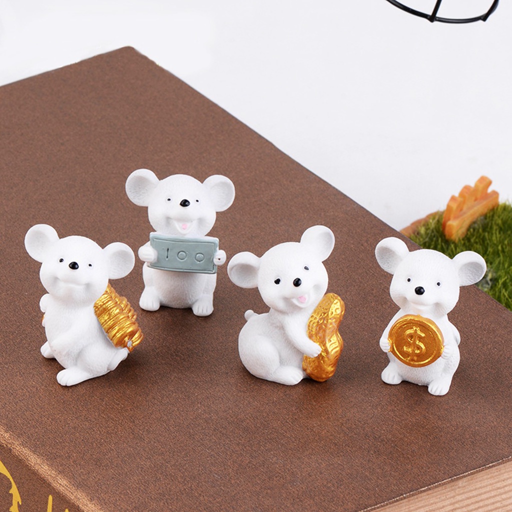 Mô hình tượng chuột thần tài làm thủ công bằng nhựa dùng trang trí nhà ở