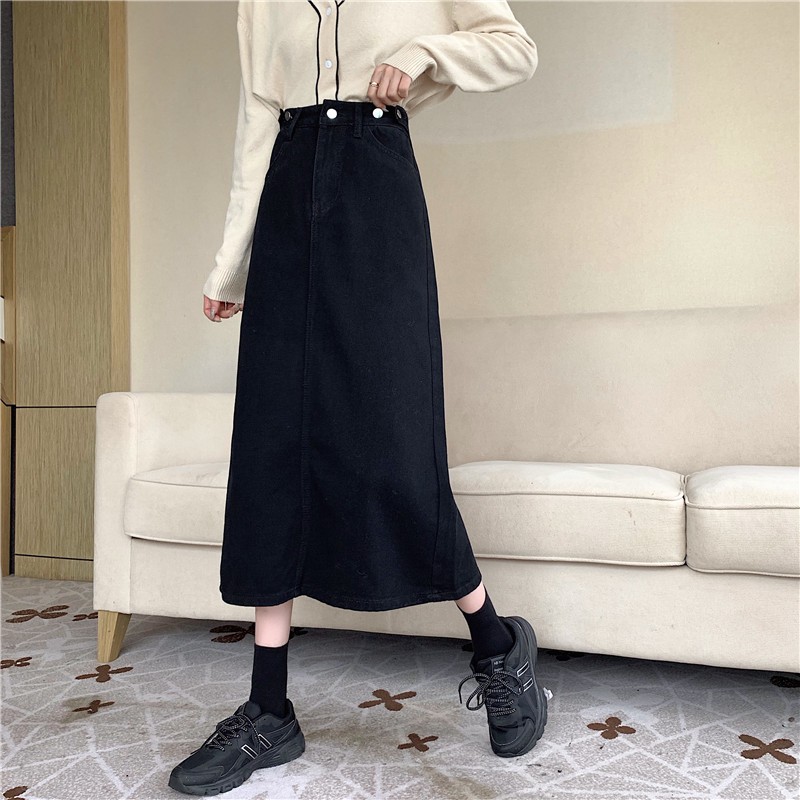 [SẴN] Chân váy jean dài Midi Ulzzang Quảng Châu VJD9 | BigBuy360 - bigbuy360.vn