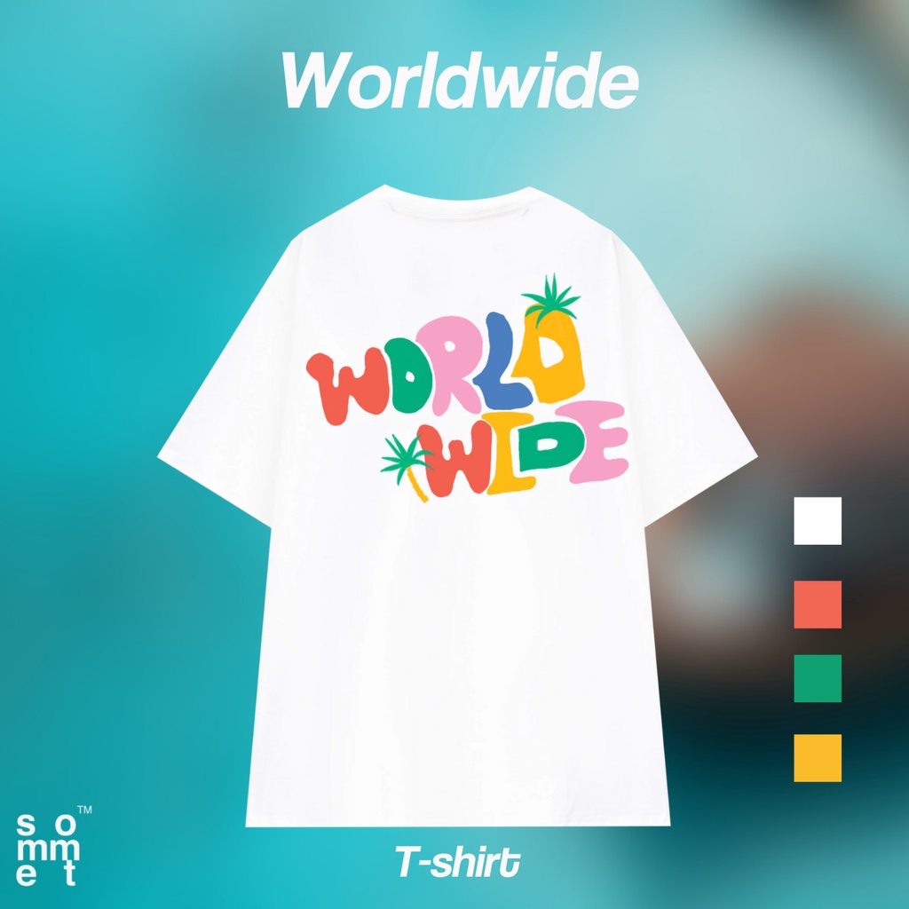 Áo phông cộc tay in hình Worldwide - T05