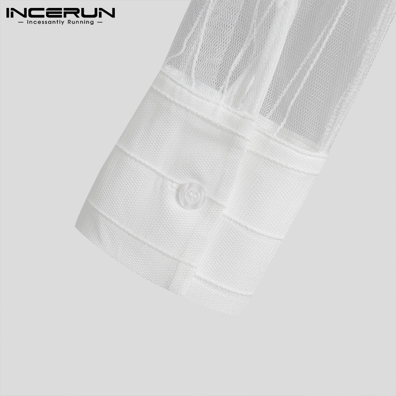 Bộ quần áo INCERUN thiết kế kiểu lưới xuyên thấu thời trang dành cho nam