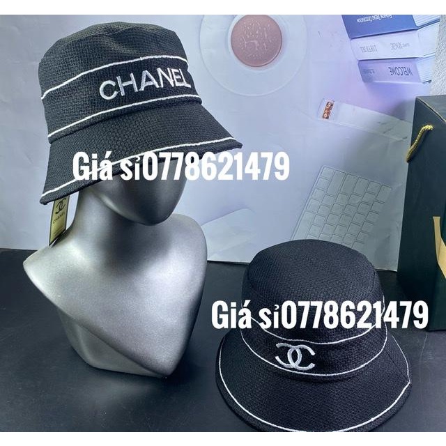 Mũ vành bucket thêu chữ 2 mặt cha nel - nón hàn quốc thời trang nữ