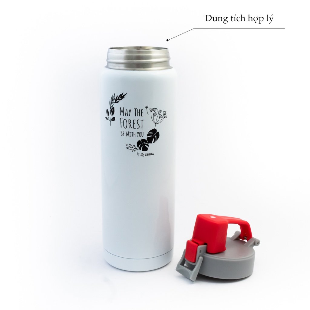 Bình giữ nhiệt Zebra Thái Lan Forest nắp cài thông minh 600ml - 112824