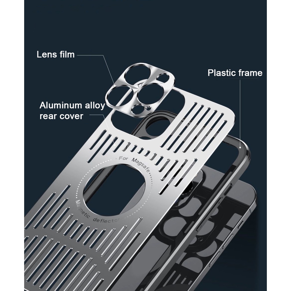 Ốp Điện Thoại Nam Châm Tản Nhiệt Sang Trọng Cho iPhone 13 Pro Max 12Pro Max 13Pro 12