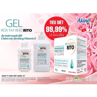 ( Chính Hãng) Gel Rửa Tay Khô RITO Nhật Bản 180ml