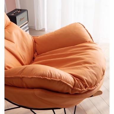 Ghế bập bênh thư giãn đọc sách - kèm đôn - Da công nghiệp