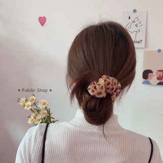 CỘT TÓC VẢI SCRUNCHIES CHERRY KÈM ẢNH THẬT