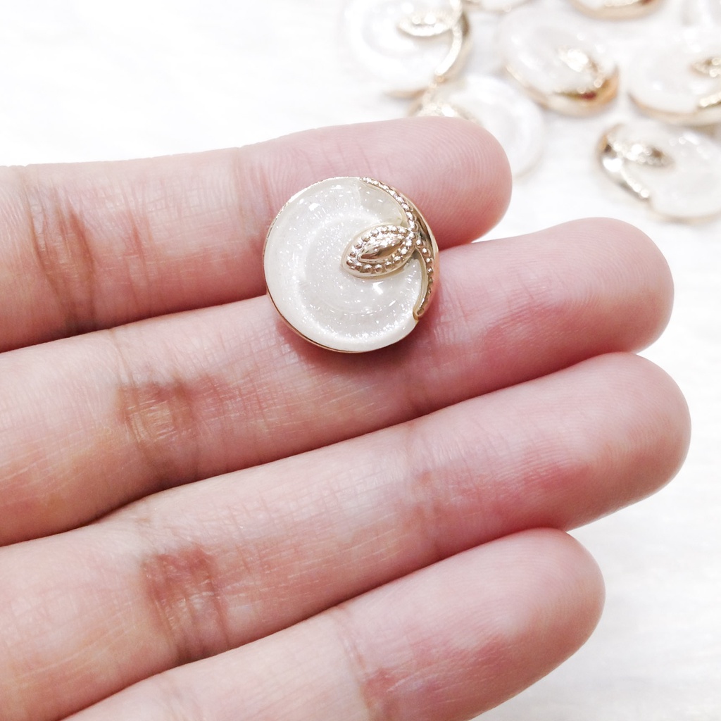 Nút áo dạ khuy veston ánh xà cừ kim tuyến thạch mắt mèo lấp lánh viền vàng Cúc tweed sang trọng