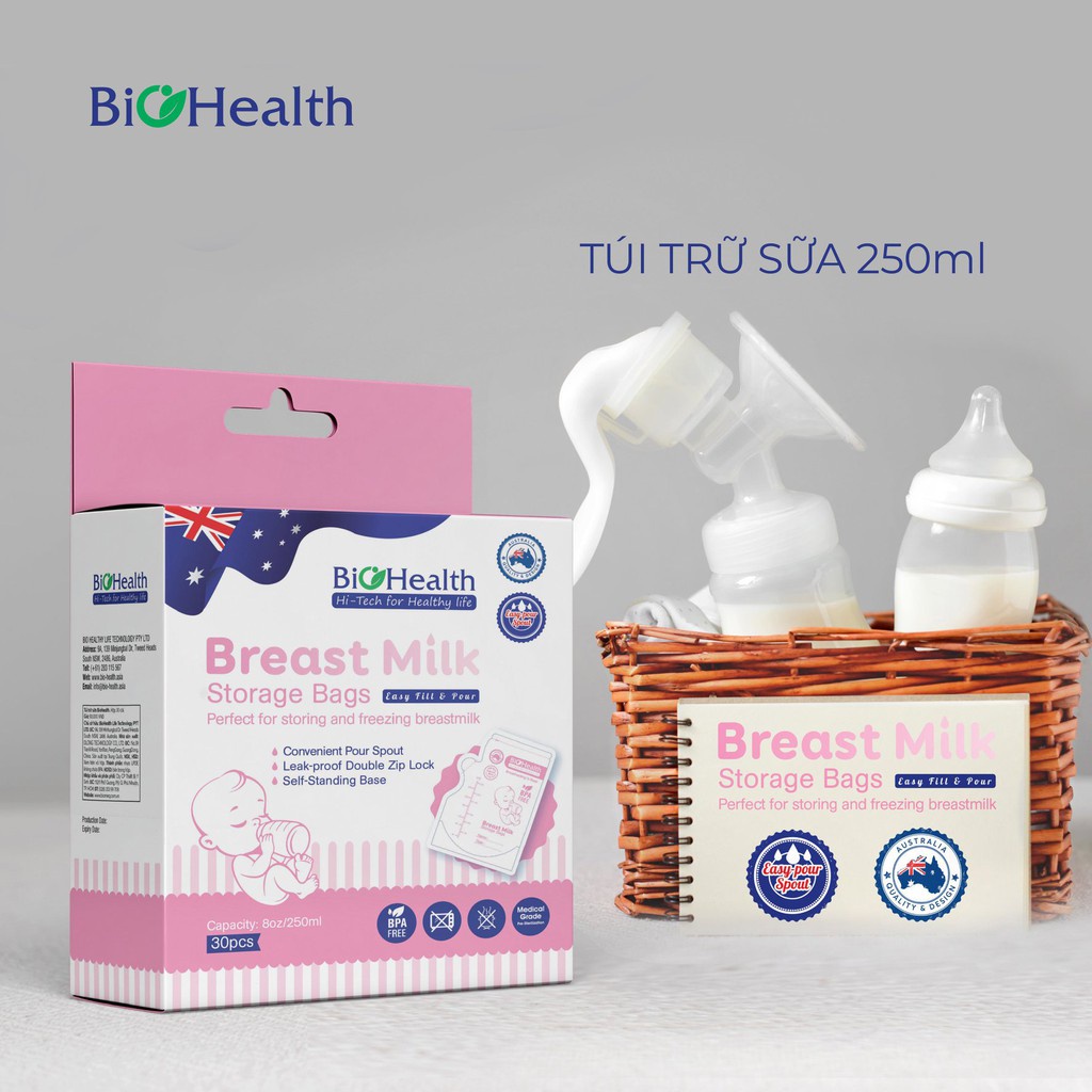Túi trữ sữa biohealth hộp 30 túi x 250ml free bpa - chính hãng australia - ảnh sản phẩm 6