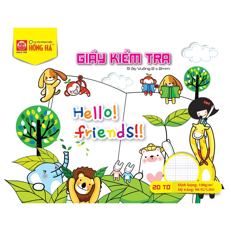 Tệp kiểm tra dạng hộp 5 ô ly Hello Friend 4935