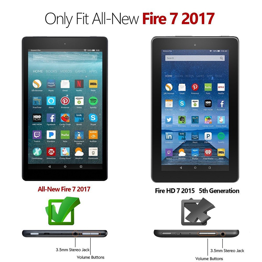 Ốp máy tính bảng 3 lớp bảo vệ chống sốc cho Amazon Kindle Fire 7 2017