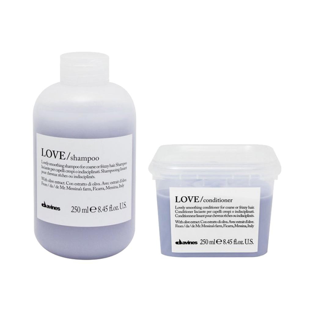 Bộ Dầu Gội Xả Davines Love Smoothing Mềm Mượt Dành Cho Tóc Rối Xù Khó Vào Nếp
