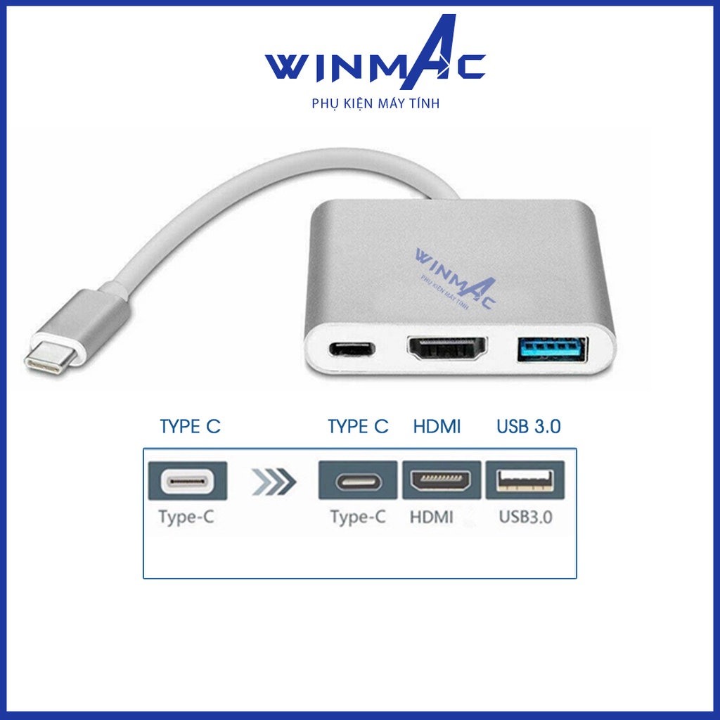 Type C To Hdmi - Bộ Chuyển Đổi Type C sang HDMI / USB / Type C cho máy tính, điện thoại - Winmac | BigBuy360 - bigbuy360.vn
