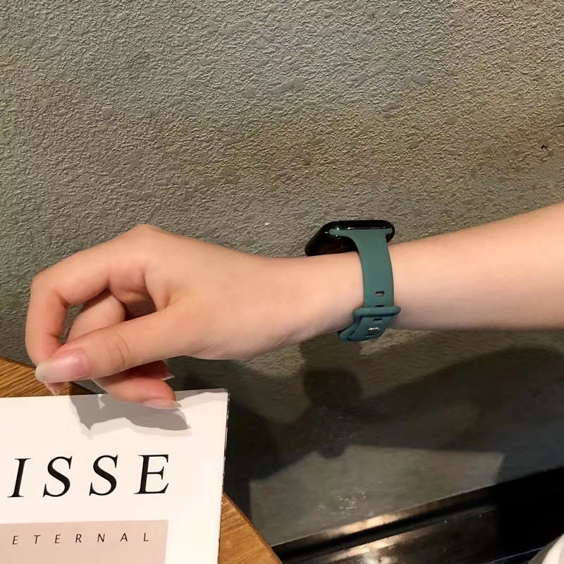 Dây Đeo Silicone Mỏng 45mm 41mm 44mm 40mm 38mm Cho iWatch 7 5 4 3 2 SE correa