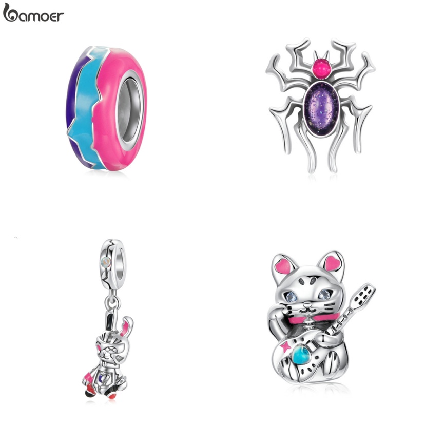 Mặt Dây Bamoer 100 % Bạc 925 series Cyberpunk Chống Ăn Mòn Phù Hợp Cho Vòng Tay Trang Sức SCC1840