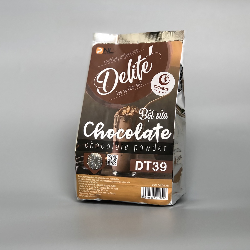 Bột sữa Chocolate đậm đặc CAO CẤP DT39 (500g) Delite Bột Kem Béo Vị Socola