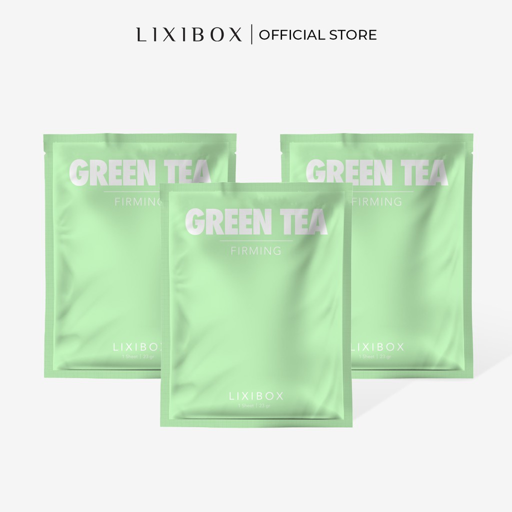 [Mã FMCGMALL -8% đơn 250K] Bộ 3 Mặt Nạ Lixibox Daily Facial Mask Sheet - Green Tea (23gr/cái)