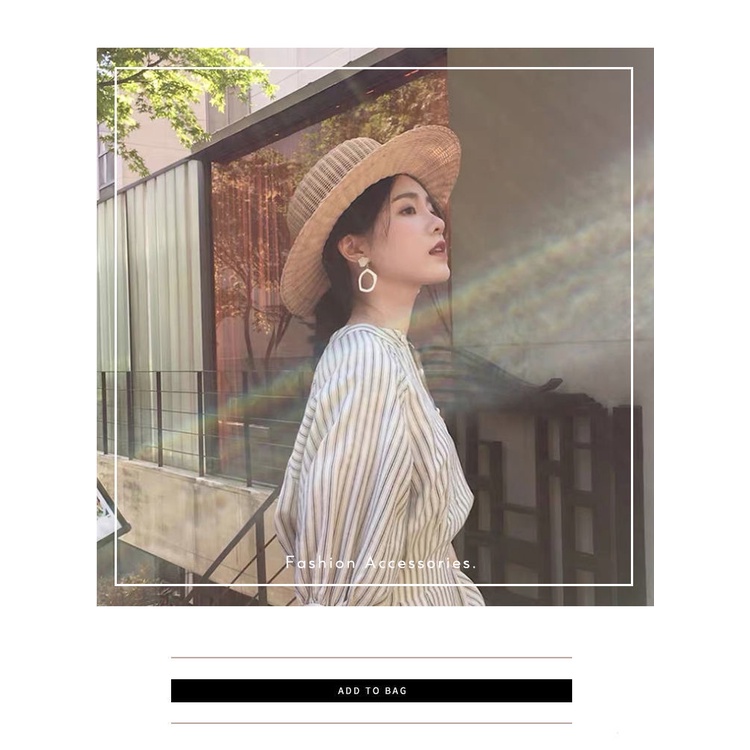 Bông Tai Nữ Retro Phong Cách Hàn Quốc Bassic Màu Trắng LILY STORE V2.10