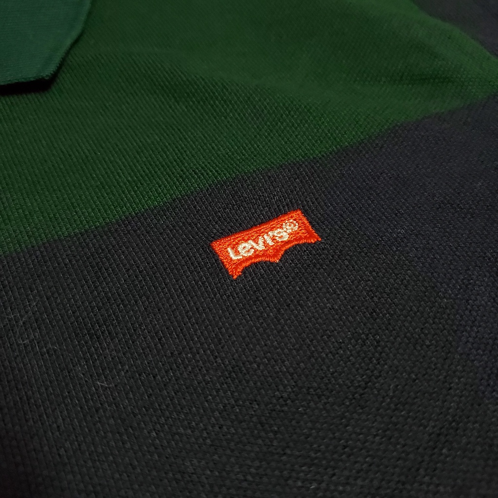 Áo thun polo Lệ vi's sọc xanh lá/navy