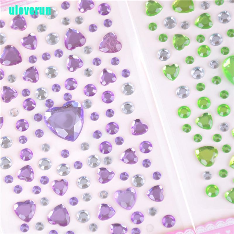 1 Tấm Sticker Hình Trái Tim Đính Đá Trang Trí Điện Thoại / Sổ Tay Diy