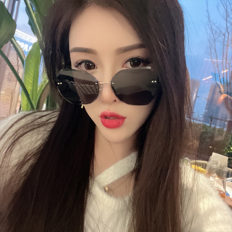 (JIUERBA) Kính Râm Thời Trang Phương Tây Không Vành Hình Đa Giác Màu Kẹo Retro