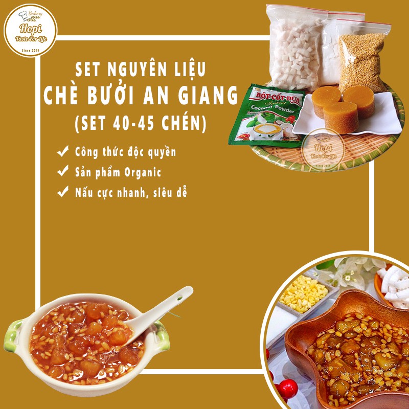 Set Chè Bưởi An Giang Cao Cấp Kèm Công Thức Nấu Độc Quyền Kinh Doanh - Tặng Bột Quấy Chè Chuyên Dụng