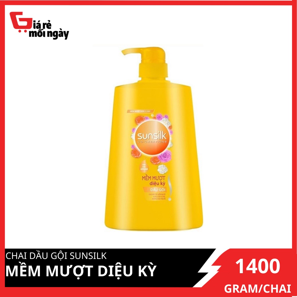 Dầu gội Sunsilk Mềm mượt diệu kỳ (Vàng) 1400g