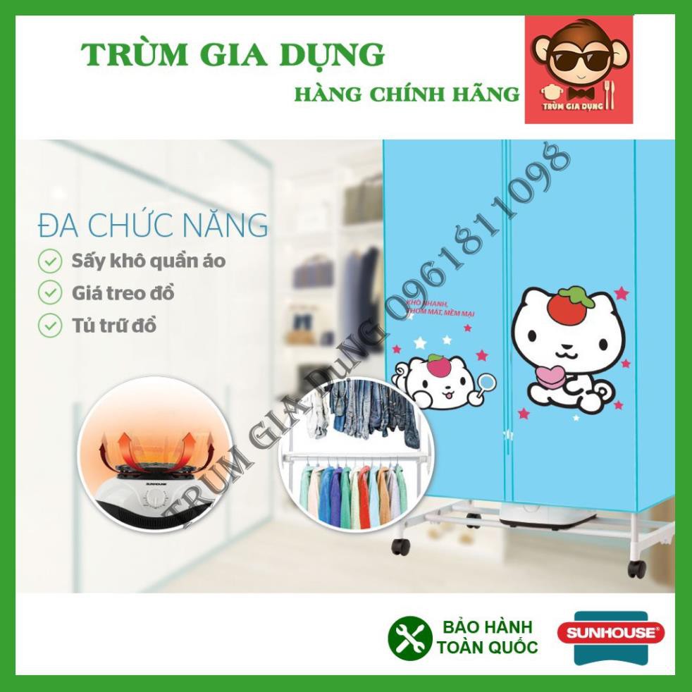 Máy sấy quần áo Sunhouse SHD2702, tủ sấy quần áo Sunhouse tối đa 15kg. Công suất 1000W