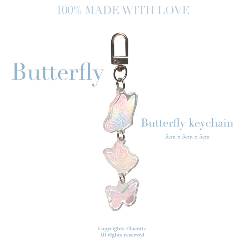 La Cotte | Móc chìa khoá nhựa hình butterfly 2x2x2cm 🤍🦋