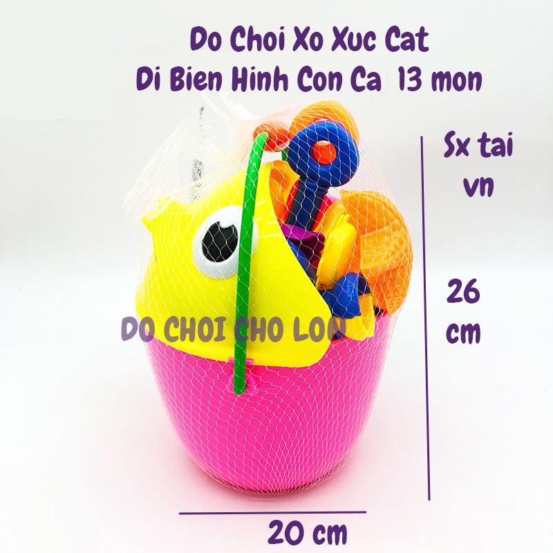 BỘ ĐỒ CHƠI ĐI BIỂN XÚC CÁT CÓ GUỒNG QUAY CHO BÉ KÈM 7 KHUÔN HÌNH  SIZE LỚN. HÀNG VIỆT NAM AN TOÀN CHO BÉ