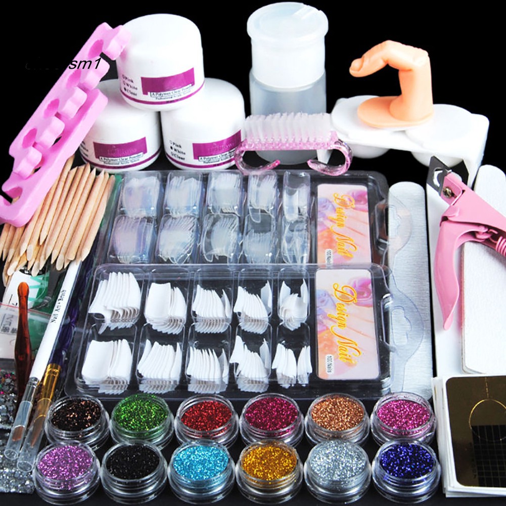 Bộ dụng cụ làm móng gel acrylic nghệ thuật đính đá Rhinestones lấp lánh