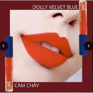 SON DOLLY VELVET BLUE MÀU CAM CHÁY (Tặng kèm hủ dưỡng môi nhỏ)