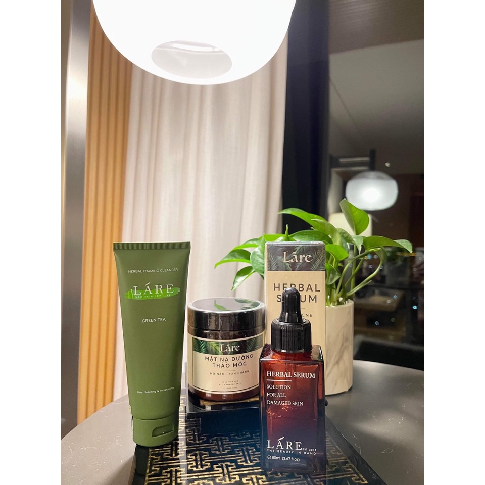 BỘ 3 DÀNH CHO DA MỤN GỒM SERUM LỚN - MASK MỤN - SỮA RỬA MẶT LÁRE THANH DƯỢC