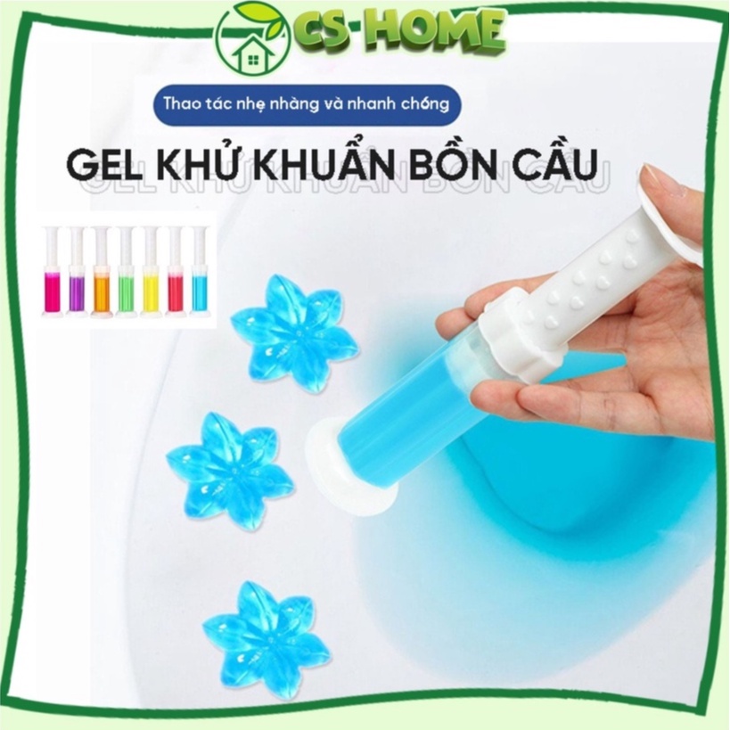 Gel khử mùi bồn cầu CSHome gel thơm khử mùi vệ sinh diệt khuẩn khử trùng sạch toilet hình bông hoa dạng thạch nhiều màu