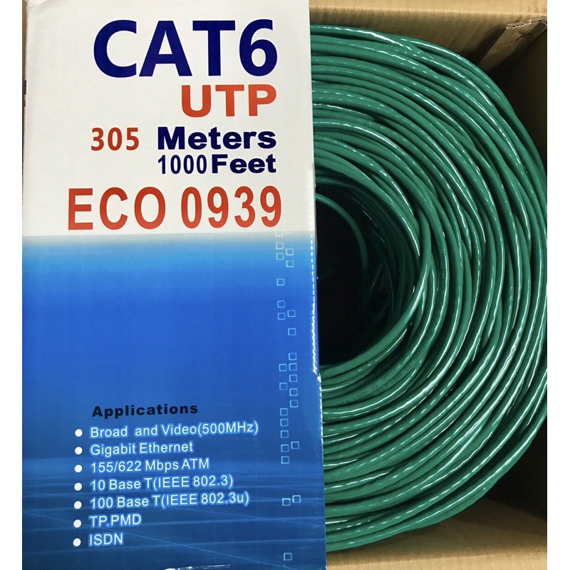 Dây mạng UTP Cat6 Nasun ECO 0939 (hàng chuẩn 305m)