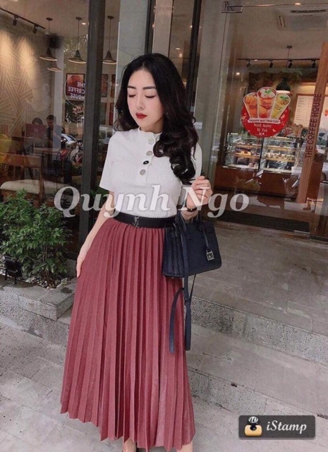 CHÂN VÁY DÀI XẾP LY THẦN THÁNH SIÊU XINH | BigBuy360 - bigbuy360.vn