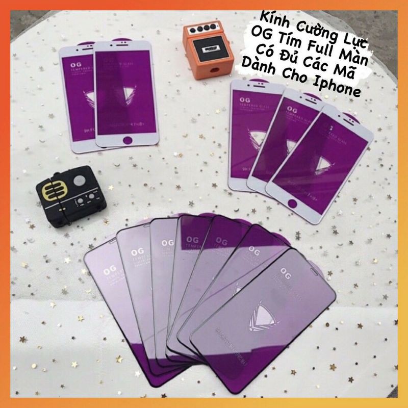 Kính cường lực Full màn 9H OG 6/6plus/6s/6s plus/6/7/7plus/8/8plus/x/xs/xs max/11/11 pro/11 promax