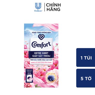  Giấy Thơm Comfort Dành Cho Máy Sấy Quần Áo Hương Mẫu Đơn Và Hoa Hồng Ohara 5 Tờ