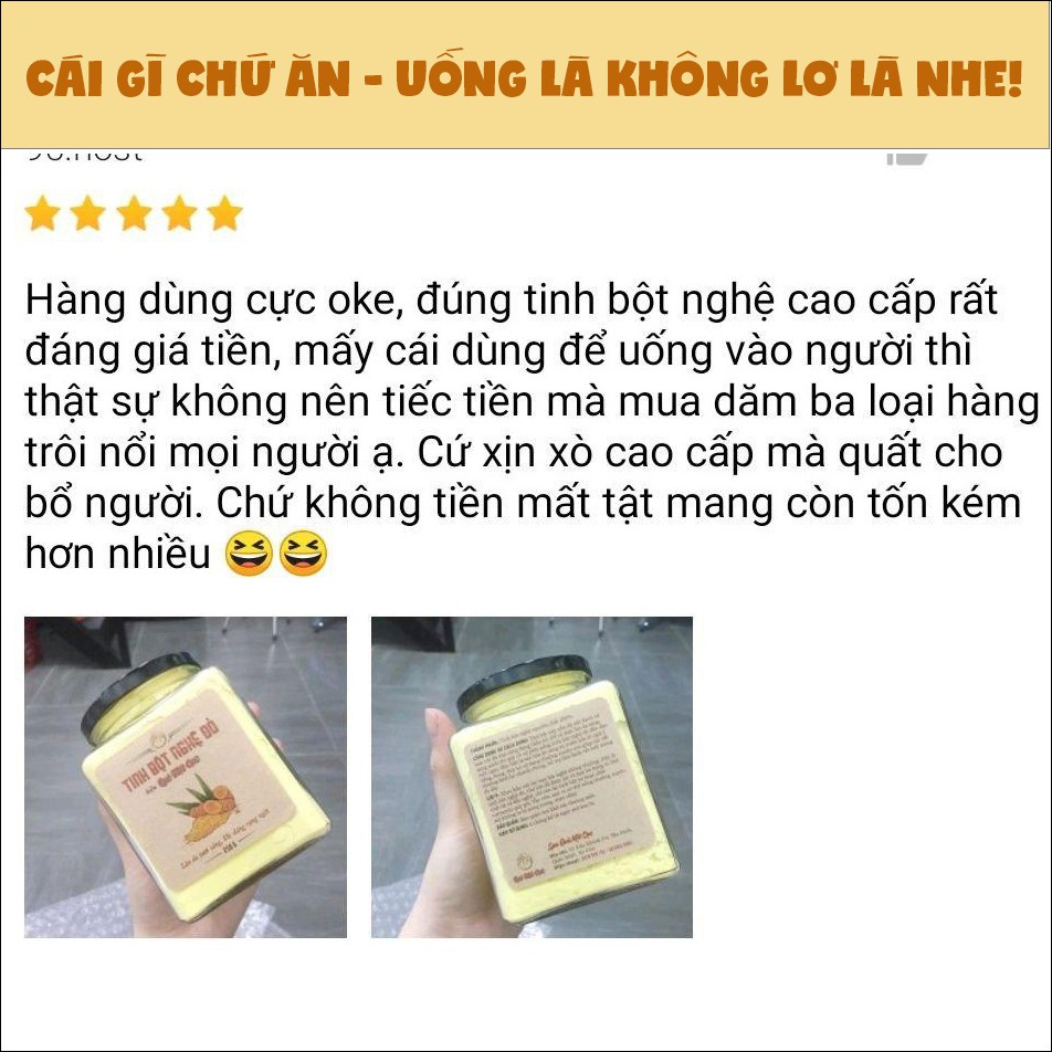 Tinh bột nghệ đỏ [LOẠI ĐẶC BIỆT] hàm lượng tinh chất quý (curcumin) cao QUÊ MỘT CỤC 250g (handmade)